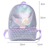 Schillernder Schulrucksack für Teenager und Kinder, Stylischer PU-Leder Laser-Glitzer Meerjungfrau-Rucksack für Mädchen, Wasserdicht, BSCI-Zertifiziert, mit Pailletten und Individuellem Logo