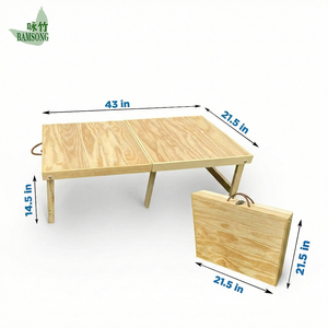 <span class=keywords><strong>Table</strong></span> de pique-nique <span class=keywords><strong>pliable</strong></span> en bambou, bureau de voyage portable style bohème avec hauteur réglable, style <span class=keywords><strong>valise</strong></span> pour <span class=keywords><strong>camping</strong></span> en plein air et plage - Product Image 2