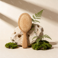 Brosse à cheveux démêlante professionnelle en bambou avec coussin d'air et poils de sanglier, en bois, pour salon de coiffure, vente en gros, logo personnalisé OEM