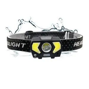 Best Seller Outdoor Camping Waterproof Headlamp Motion Sensor Rechargeable LED Red Warning Flashlight