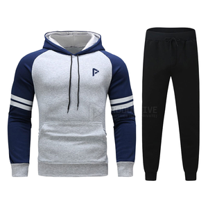 Survêtement de jogging 100% coton personnalisé décontracté pour hommes, ensemble de survêtements de sport à fermeture éclair pour la course à pied pour l'hiver, vente en gros - Product Image 1