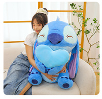 Nouvelle peluche Stitch en forme de cœur avec fleurs, coussin poupée Stitch