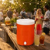 Seau Isotherme Portable de 28L Grande Capacité pour Extérieur, Maintien au Froid 48 Heures, avec Poignée et Robinet, pour Vin, Aliments, Camping - Vente en Gros