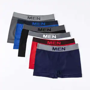 High Quality Soft Comfortable Underwear Cotton Men's Open Sports Solid Color Cotton Spandex Undergarments Boxer Brief For Men