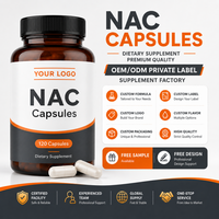 Compléments alimentaires à base de N-acétylcystéine (NAC) en capsules de 500 mg, marque privée