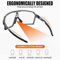 Lunettes de soleil de cyclisme et de course à pied personnalisées de haute qualité avec monture TR90, verres photochromiques en PC, protection contre le vent, pour sports de plein air