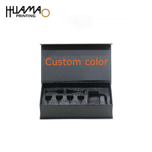 Caja de Regalo Ecológica de Papel Negro con Inserto de Espuma Personalizado, Cierre Magnético, Empaque de Lujo para Botellas y Vasos - Product Image 4