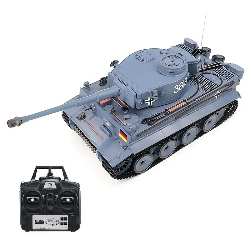 Henglong 1:16 escala alemão Tiger I 3818-1 RC tanque modelo com IR BB Airsoft controle remoto carro blindado militar e efeito de fumaça