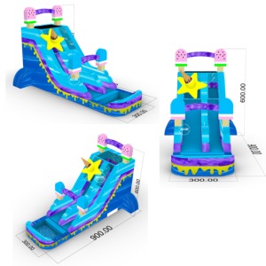 Tobogán Acuático Inflable Comercial de PVC de 18 OZ para Exteriores, para Adultos y Niños, <span class=keywords><strong>con</strong></span> Piscina Desmontable - Product Image 6