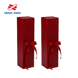 HENGXING Coffret Cadeau de Luxe Personnalisé pour Bouteille Unique de Vin, en Carton Rouge Magnétique Fait Main avec Doublure en Mousse de 2mm, Idéal pour Whisky et Boissons Gazeuses - Product Image 4