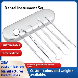 Set penghilang kalkulus gigi karang gigi, alat <span class=keywords><strong>Dental</strong></span> pinset cermin mulut baja tahan karat 3 buah - Product Image 3