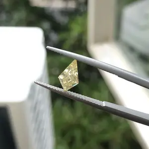Provence gem fancy dark vivid yellow color 1ct shield cut moissanite loose diamond lab created stone