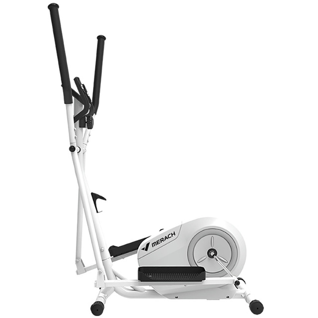 Merach Snail T10 Steel Aluminum Elliptical Stepper Machine Mini Multi-functional Family Leg Exercise 110KG Capacity J4Belt White