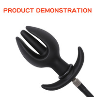 Plug anal gonflable en forme de bourgeon de fleur, en gel de silice liquide, étanche, taille réglable, matériau rassurant
