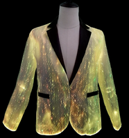 Veste de Costume Homme en Fibre Optique LED, Lumineuse et Changeante de Couleur, Idéale pour Fêtes, Mariages et Scènes