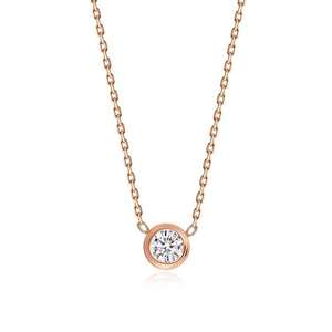 Collar con Colgante de Burbujas de Moissanita VVS <span class=keywords><strong>D</strong></span>, Chapado en Oro Rosa, Plata de Ley 925, Cadena de Eslabones Clásica, Fina, de Lujo y Moderna - Product Image 1