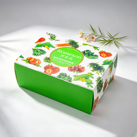 Boîte à cosmétiques à motifs de fruits et légumes colorés, base blanche, design dégradé vert pour kit de soins du visage, vente en gros, usine