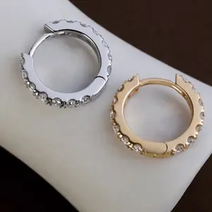 18k Gold K-pop Blackpink Jennie Same style Lab Diamond Earring Hoop