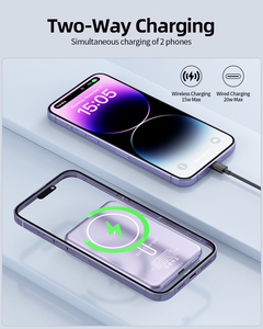 טעינה מהירה 5000mah כוח בנק מגנטי מגנטי סגול אלחוטי pd20w מתכת הוביל מנורה רזה בנק כוח עבור iPhone 16 15 Samsung - Product Image 5