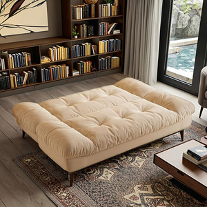 Sofá Modular Estilo Francés Color Crema 2025, de Doble Uso, para Sala de Estar, Ideal para Apartamentos Pequeños, con Cama Plegable y Tapicería de Tela - Product Image 3
