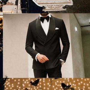 <strong>Men</strong> Double Breasted Breathable Flat Front Business <strong>Wedding</strong> Tuxedo <strong>Suit</strong> <strong>for</strong> Prom with Button Fly Jacket and Pants - Product Image 2