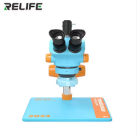 Microscope trinoculaire RELIFE RL-M5T-B11, zoom continu 0,7-5,0X avec base large, microscope de réparation électronique pour téléphone et circuits imprimés