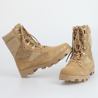 Bottes de combat tactiques en cuir suédé de vache PU et caoutchouc, imperméables et respirantes, modèle Panama, à lacets, personnalisables