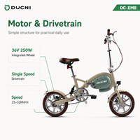 Bicicleta Eléctrica Plegable de 14 Pulgadas, 36V 250W, Diseño Compacto, Bicicleta Eléctrica Urbana