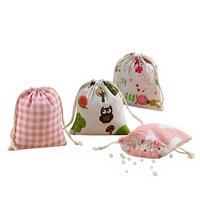 Kantong Serut Katun-Linen Cetak, Tas Hadiah Kain Kecil, Pengusir Nyamuk Herbal, Asal Yiwu, Tersedia Grosir