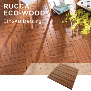 Foshan moderno WPC madera plástico compuesto 300*300mm azulejos de cubierta entrelazados <span class=keywords><strong>terraza</strong></span> impermeable DIY para Interior/Exterior - Product Image 2