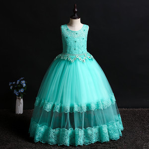 Girls Princess Dress Burgundy Lace Beaded Tutu Stage Performance Wear For Children's Day - Product Image 2