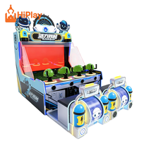 Máquina de Juego Arcade de Tiro con Bolas, Temática de Robots de Dibujos Animados, para 4 Jugadores, Operada con Monedas, Interactiva, para Parques de Diversiones