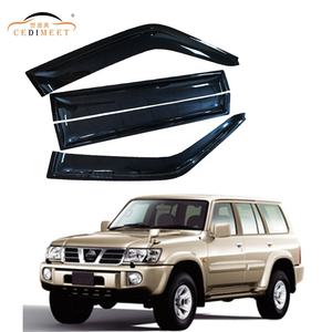 Automobile <span class=keywords><strong>Noir</strong></span> Acrylique Accessoires Extérieurs Couverture De Pluie Latérale Garniture <span class=keywords><strong>Bande</strong></span> Vent Déflecteur Fenêtre Visière Pour Safari Y61 2005-2010 - Product Image 1