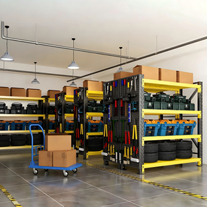 Heavy Duty Storage <strong>Shelves</strong> Metal <strong>Stacking</strong> <strong>Shelves</strong> Corrosion-Protected Iron <strong>Stacking</strong> Rack Anti-Rust Warehouse Storage Shelf - Product Image 3