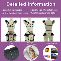 Valentijnslingerie Sexy Hot Mesh Harness BH Beenkousen Kant Intieme Dancer Clubkleding