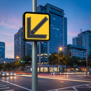 Panneau de signalisation routière LED AC 60 x 60 cm - Indicateur « Tourner à gauche » - Product Image 3
