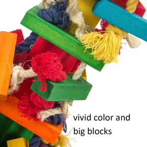ZMaker nouveau bois coton perroquets aras morsure oiseau perroquet jouet en bois Multicolore oiseau perroquet jouet à mâcher - Product Image 3