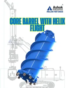 Ashok Industries Blue Heavy Duty Soil <b>Auger</b> Earth <b>Drilling</b> Attachment for 50 Ton Excavators-Construction & Farm Use - Product Image 3