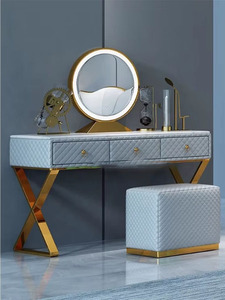 <span class=keywords><strong>Stile</strong></span> di lusso in marmo <span class=keywords><strong>vestirsi</strong></span> make up table dressering tavolo <span class=keywords><strong>con</strong></span> specchio e sgabello per un set di mobili camera da letto - Product Image 2