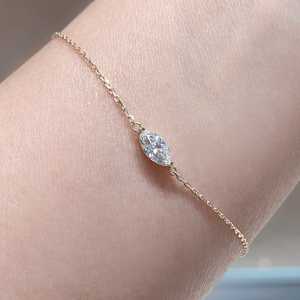 DK 18K 골드 랩 웨딩 또는 선물 파티를위한 그로운 다이아몬드 팔찌 0.31CT 다이아몬드 악센트 단순함 및 럭셔리 - Product Image 1