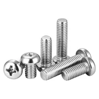 Vis à tête cylindrique cruciforme YB818 en acier inoxydable 304 zingué, A2-70 M2-M8, fixations métriques pour