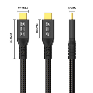 <span class=keywords><strong>Cable</strong></span> Thunderbolt 5 de 240W, 80G, 120Hz, 16K, macho, tipo C, PD, coaxial, 8K, PVC, USB, 4,0, para micrófono MP3 - Product Image 2