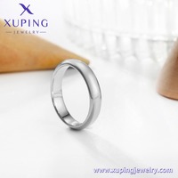 X000925683 Bijoux XUPING, bague simple et minimaliste en cuivre couleur argent pour homme et femme, sans décoration