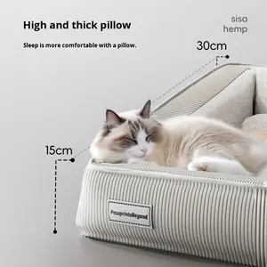 Leben Katzenhaus aus Flanell, schmutzabweisend, winterfest, verdickt, warm, großes Schlafbett, sicher, kältebeständig, ganzjährig universell einsetzbar - Product Image 2