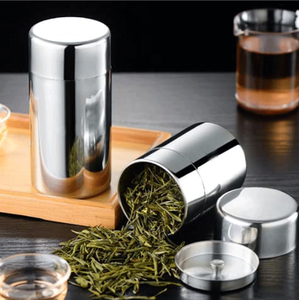 Vente en gros de boîtes à thé en acier inoxydable argenté de 400 ml et 560 ml avec double couvercle anti-fuite pour le stockage alimentaire domestique - Product Image 1