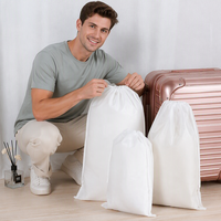 Sac à cordon personnalisé en non-tissé, écologique, recyclable, anti-poussière, solution de rangement pour vêtements, chaussures, jouets, emballage