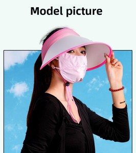 Visera Solar con Ventilador para Mujer, Protección UV UPF50+, Sombrero <span class=keywords><strong>de</strong></span> Ala Ancha con Parte Superior Abierta, Gorra Refrigerante Recargable por USB para Ciclismo al Aire Libre y <span class=keywords><strong>Playa</strong></span> - Product Image 1