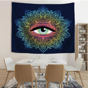 Third Eye Mysterious Hamsa Hand Wandteppiche Wand dekoration Spirituelles <span class=keywords><strong>Tarot</strong></span> Blue Evil Eye Tapisserie - Product Image 5