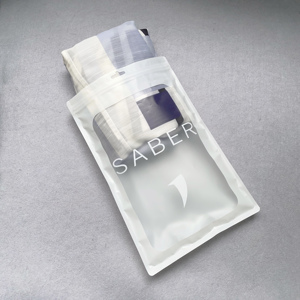 Custom Logo White Matte Zipper Pouch Clear Window Plastic Resealable Packaging Ziplock Bag with Hang Hole for Sports Accessories - Product Image 6