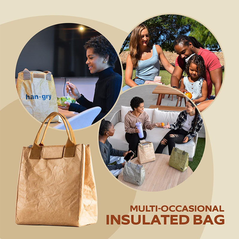 Factory Personalized Eco Friendly Dupont Lunch Bags Custom Tyvek Insulated Thermal Cooler Tote Bag
